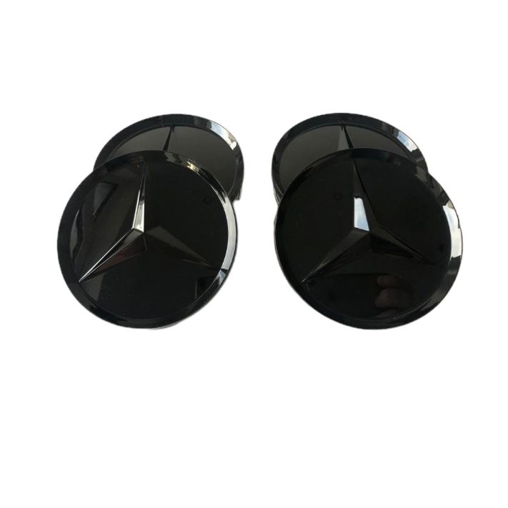 Set 4 capace roti 75mm compatibil jante aliaj Mercedes-Benz negru complet