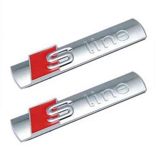 Set 2 Emblema metalica S-line pentru AUDI, argintiu
