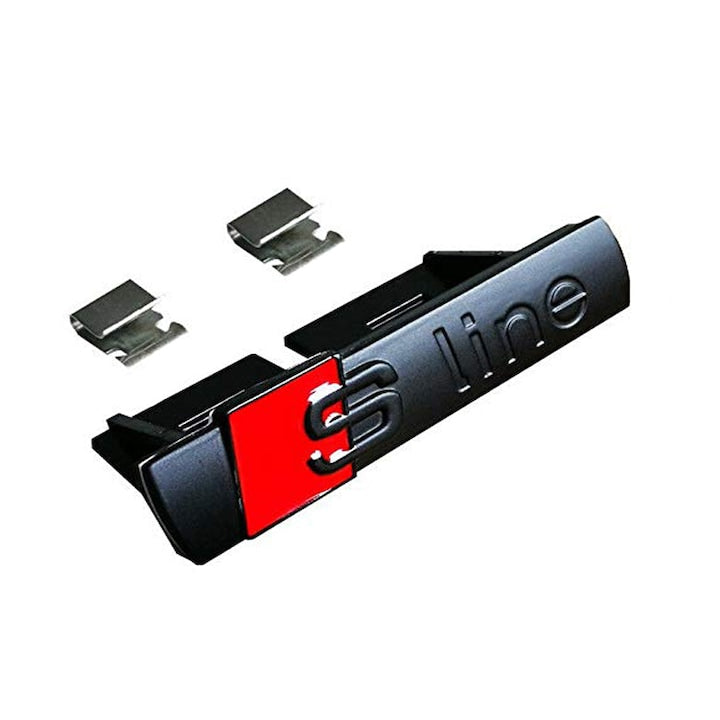 Emblema Sline pentru grila fata Audi, Negru matt