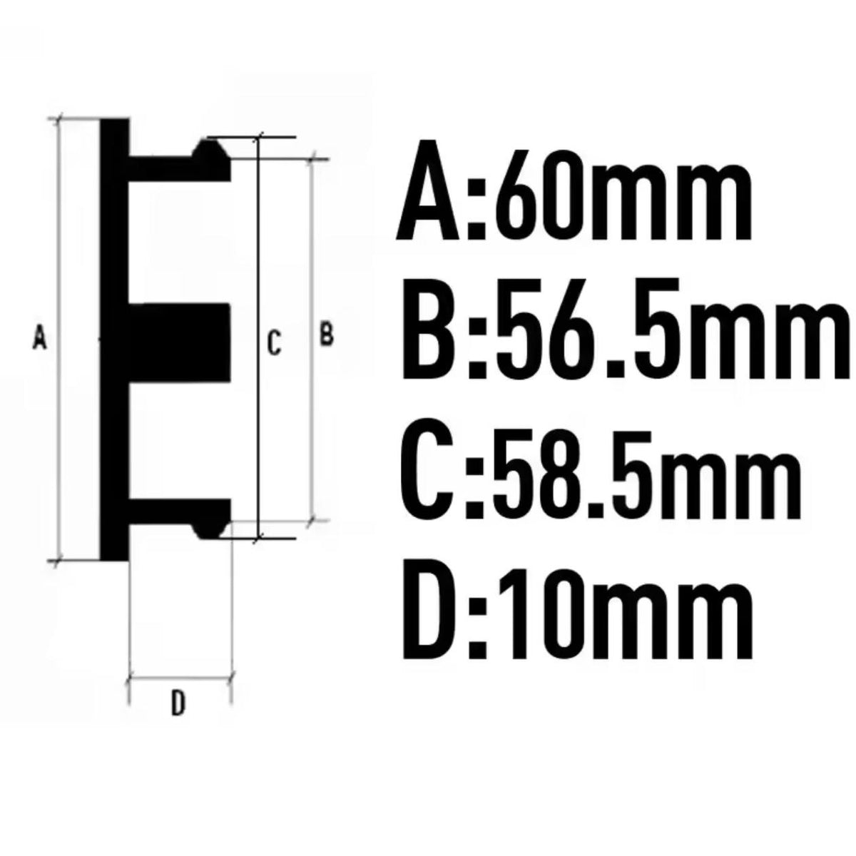 Set 4 capace roti 60mm Honda Negru compatibil/inlocuitor janta aliaj