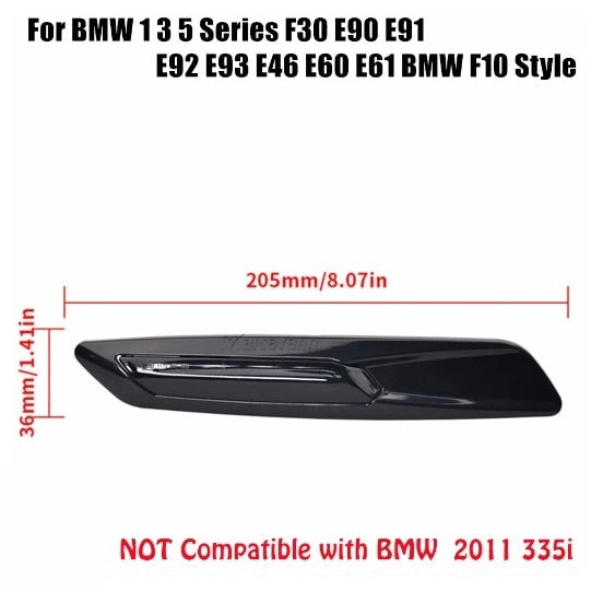 Set 2 lampi semnalizare led dinamica pe aripa, compatibile BMW 1 3 5 Series F30 E90 E91 E92 E93 E46 E60 E61 BMW F10 Style