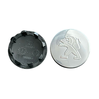 Set 4 capace roti 58mm exterior, 50, 5mm interior Peugeot argintiu compatibil/inlocuitor janta aliaj
