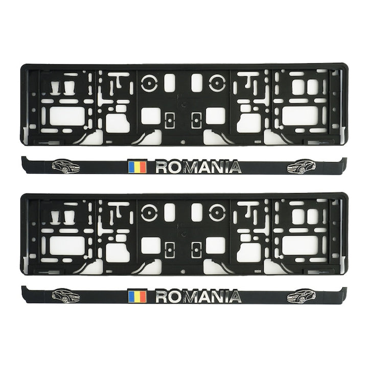 Set Suport Numar Inmatriculare Romania cu Breloc Mega Drive