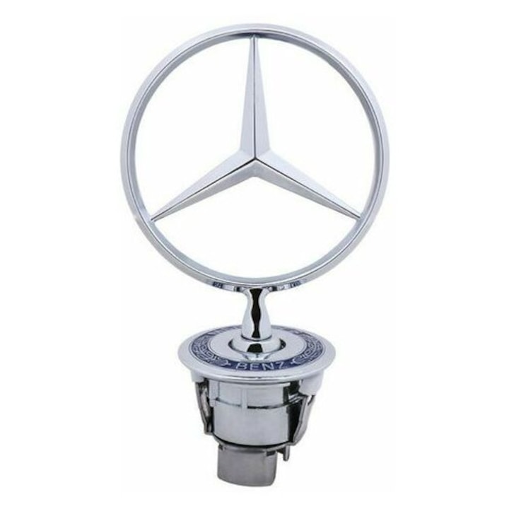 Emblema logo Mercedes-Benz pentru capota, 44mm, argintiu
