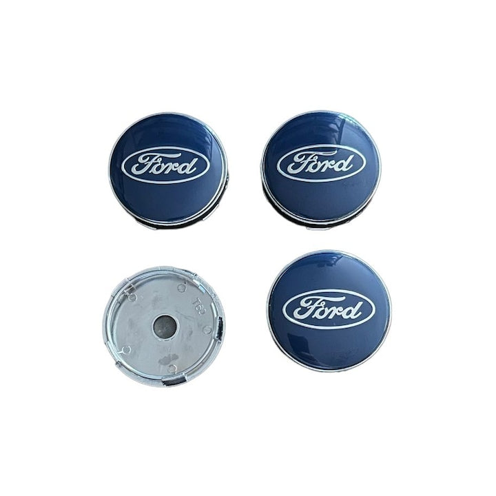 Set 4 capace roti 60mm Ford albastre compatibil/inlocuitor janta aliaj