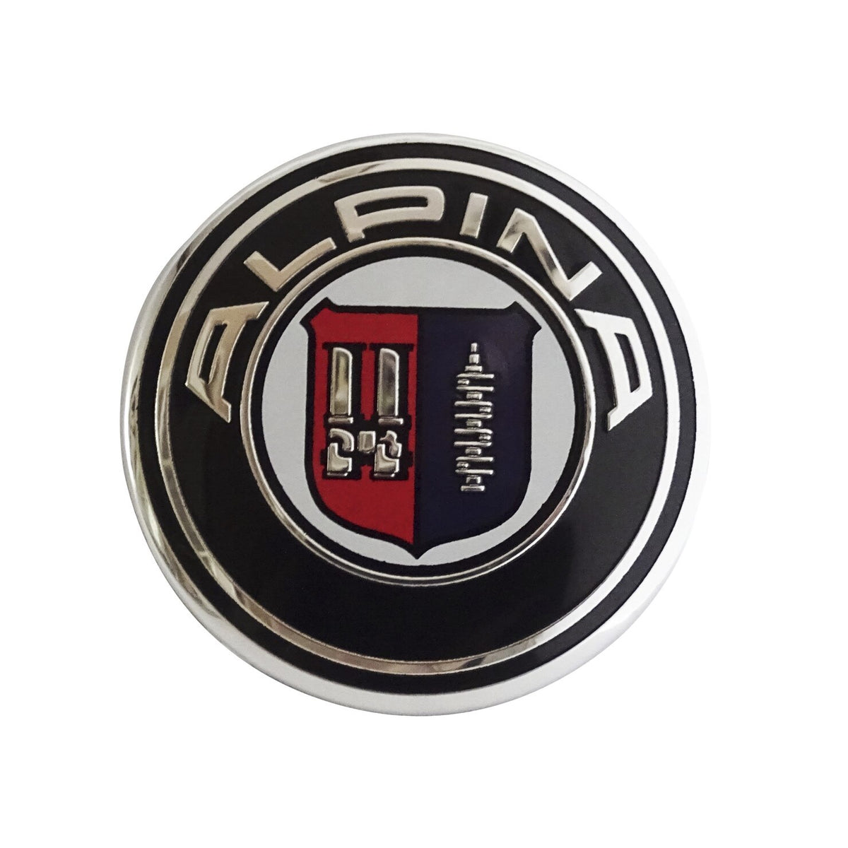 Set 4 capacele roti 68 mm Alpina, pentru jante aliaj, Negru, chrom