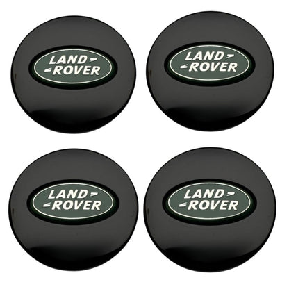 Set 4 capace jante LAND ROVER, RANGE ROVER negru /verde, 62-63mm
