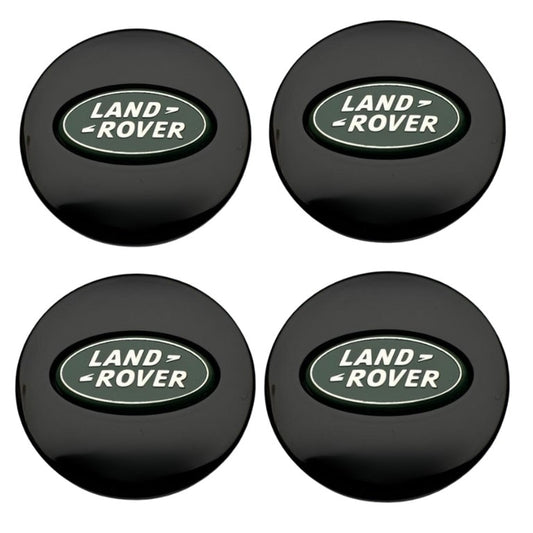 Set 4 capace jante LAND ROVER, RANGE ROVER negru /verde, 62-63mm