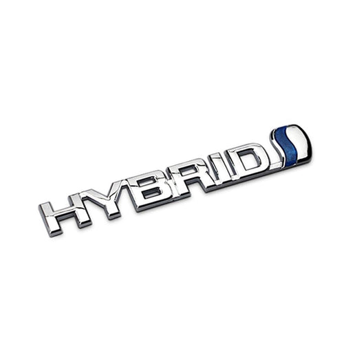 Emblema Hybrid 3D pentru Toyota, crom cu albastru, dimensiuni 15x2cm