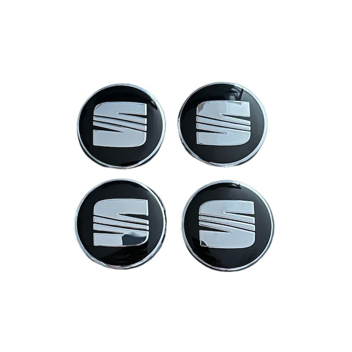 Set 4 capacele roti 63mm, Seat Leon/Ibiza/Exeo, pentru jante aliaj, Negru Argintiu 1P0601165