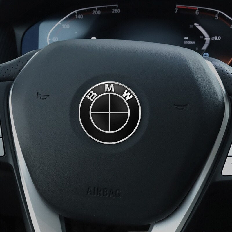 Emblema decorativa volan,45mm, pentru BMW, negru