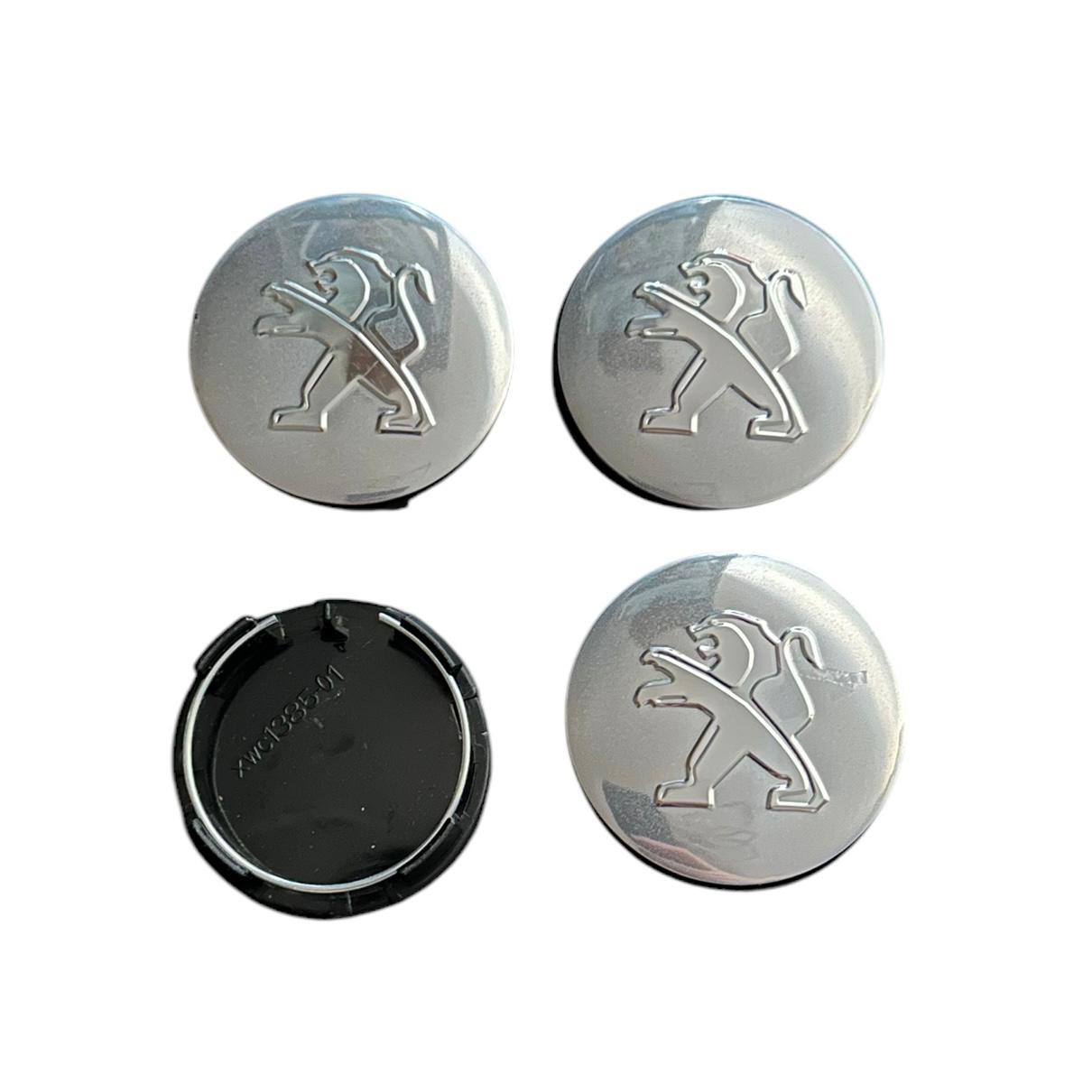 Set 4 capace roti 57mm exterior, 54mm interior Peugeot Argintii compatibil/inlocuitor janta aliaj