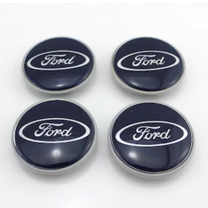 Set 4 capacele roti 56mm albastre, Ford Focus/Mondeo/Kuga, pentru jante aliaj