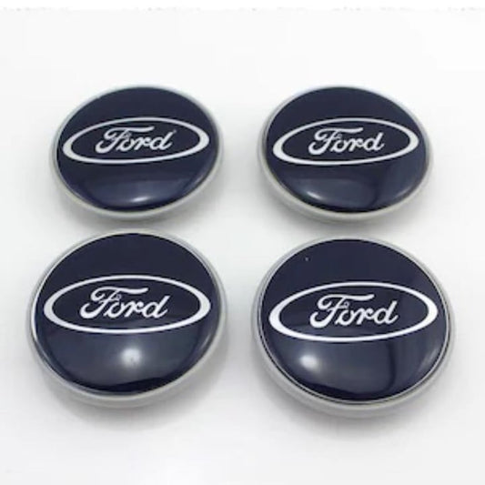 Set 4 capacele roti 56mm albastre, Ford Focus/Mondeo/Kuga, pentru jante aliaj