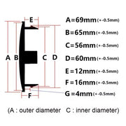 Set 4 capace roti 69mm exterior, 56mm interior VW compatibil/inlocuitor janta aliaj