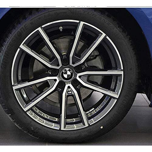 Set 4 capacele roti 68mm, pentru jante aliaj BMW, negru cu gri, carbon