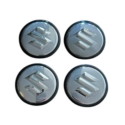 Set 4 capace roti 62mm exterior Suzuki argintii compatibil/inlocuitor janta aliaj