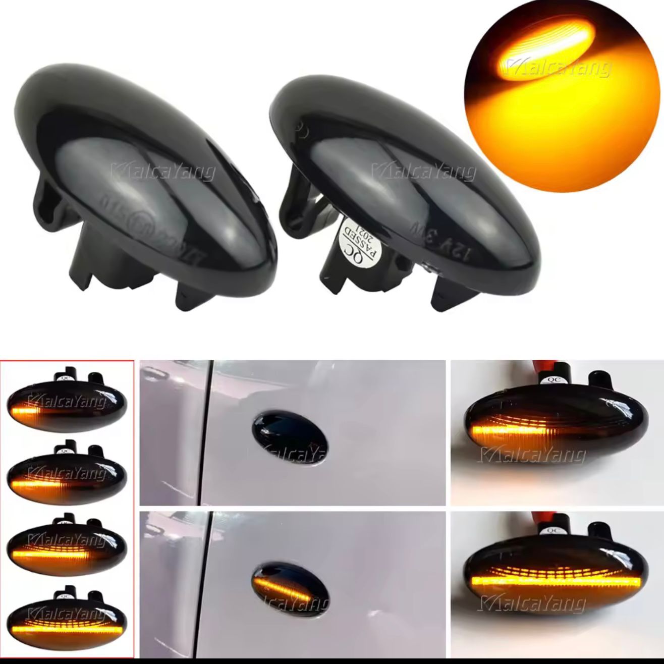 Set 2 Semnalizari Dinamice Secventiale aripa LED compatibil cu Peugeot 307, 206, 407, 107, 607, Citroen C1, C2, C3