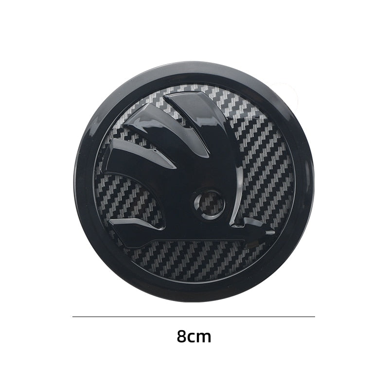 Emblema capota/hayon/portbagaj Skoda, Fibre de carbon, 8cm