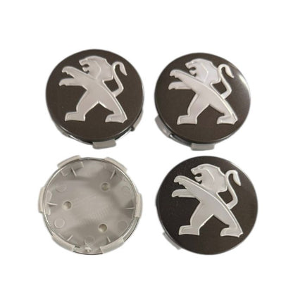 Set 4 capace jante Peugeot, gri, 60mm pentru jante aliaj