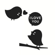 Sticker Birds, pentru intrerupator sau priza, 10x10 cm, culoare Negru