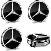 Set de 4 capace centrale pentru roti Mercedes-Benz 75mm, negru