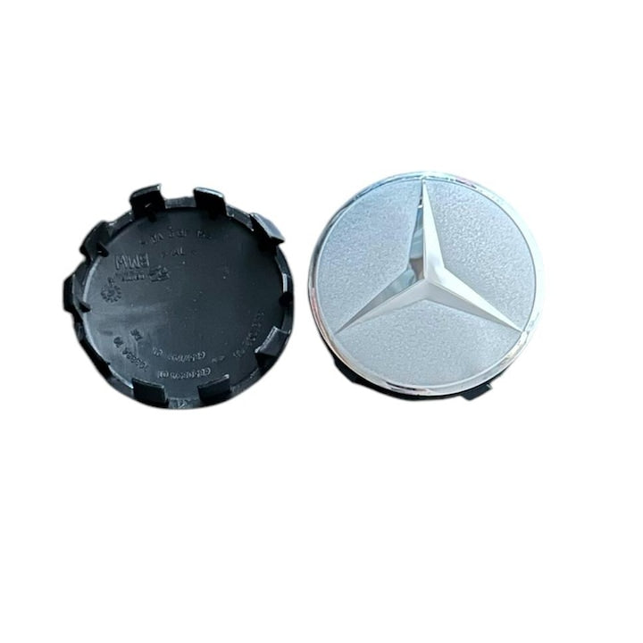 Set 4 capace roti 56, 5mm Mercedes star gri compatibil/inlocuitor janta aliaj