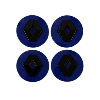 Set 4 capacele roti 57 mm Renault, pentru jante aliaj, Negru Albastru