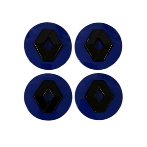 Set 4 capacele roti 57 mm Renault, pentru jante aliaj, Negru Albastru