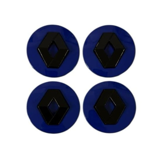 Set 4 capacele roti 57 mm Renault, pentru jante aliaj, Negru Albastru