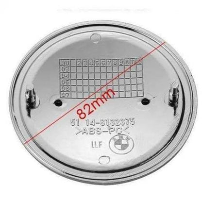 Emblema BMW capota/portbagaj, 82mm, negru+carbon