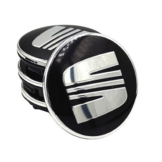 Set 4 capace centrale pentru jante, SEAT 55 mm, negru argintiu