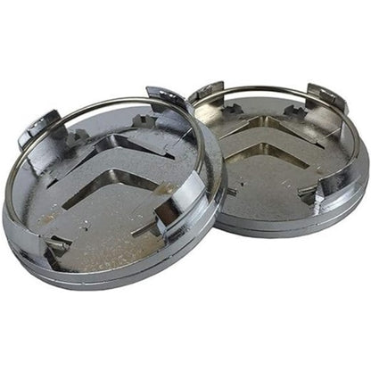 Set 4 capace Citroen, 60mm, ARGINTIU, pentru jante aliaj, cu inel