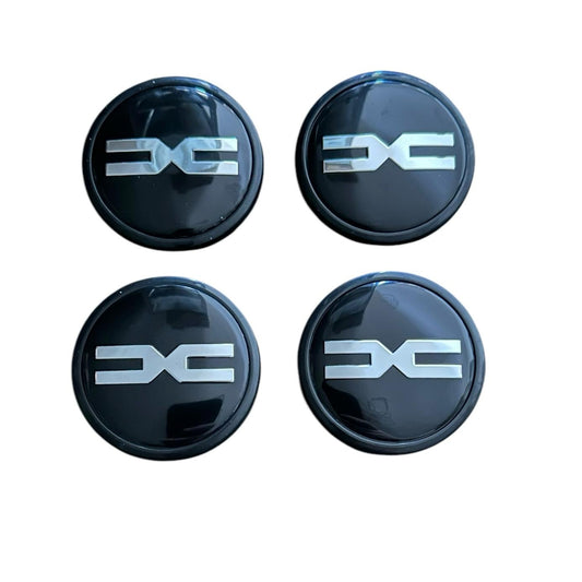 Set 4 capace roti 63mm exterior, 58mm interior Dacia DC negre compatibil/inlocuitor janta aliaj