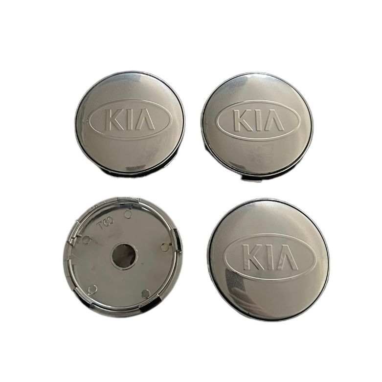Set 4 capace roti 60mm Kia argintii compatibil/inlocuitor janta aliaj
