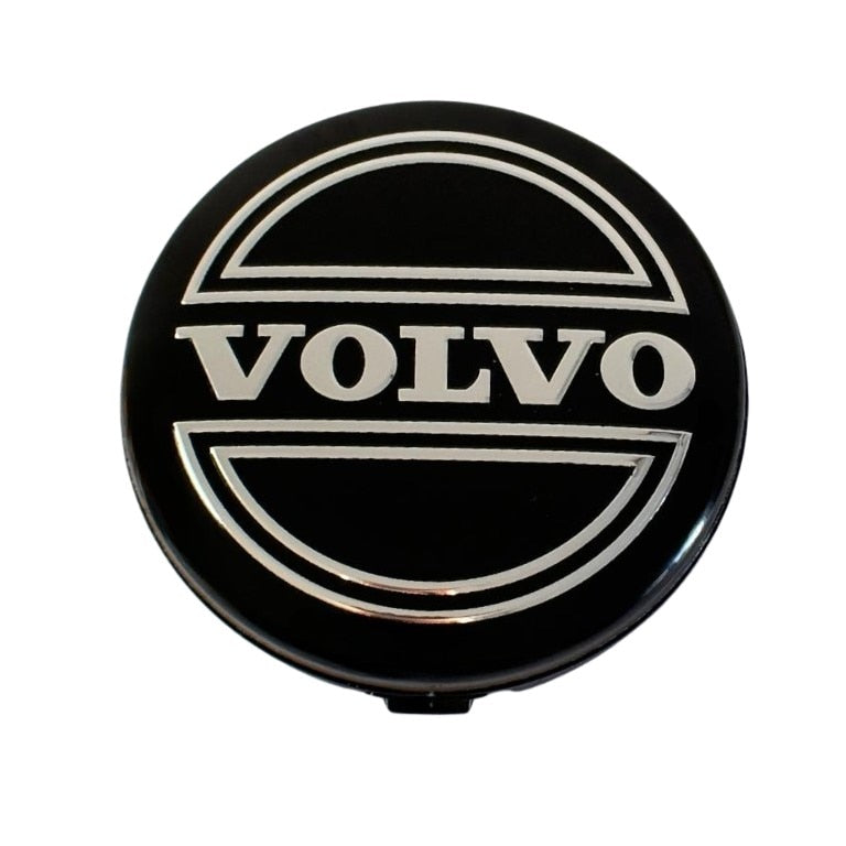 Set 4 capace pentru jante VOLVO, Argintiu/Negru, 64mm
