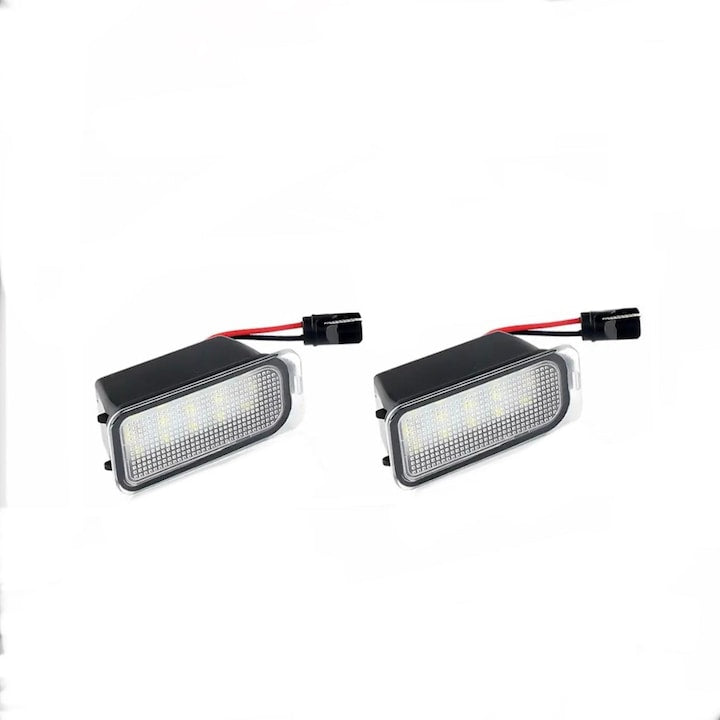 Lampi numar LED Premium pentru Ford Fiesta, Focus, Mondeo, Kuga, C-Max, S-Max, Jaguar XF XJ, set 2 bucati Canbus, fara eroare