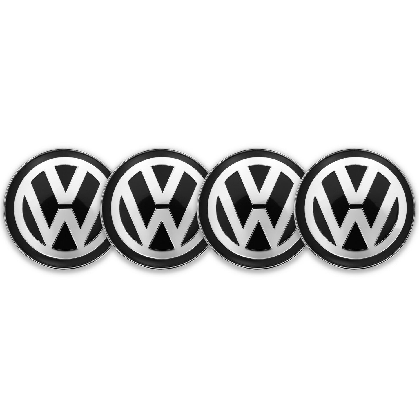 Set 4 Capace roti, Plastic / Aluminiu, Pentru VOLKSWAGEN, 60 mm, Negru