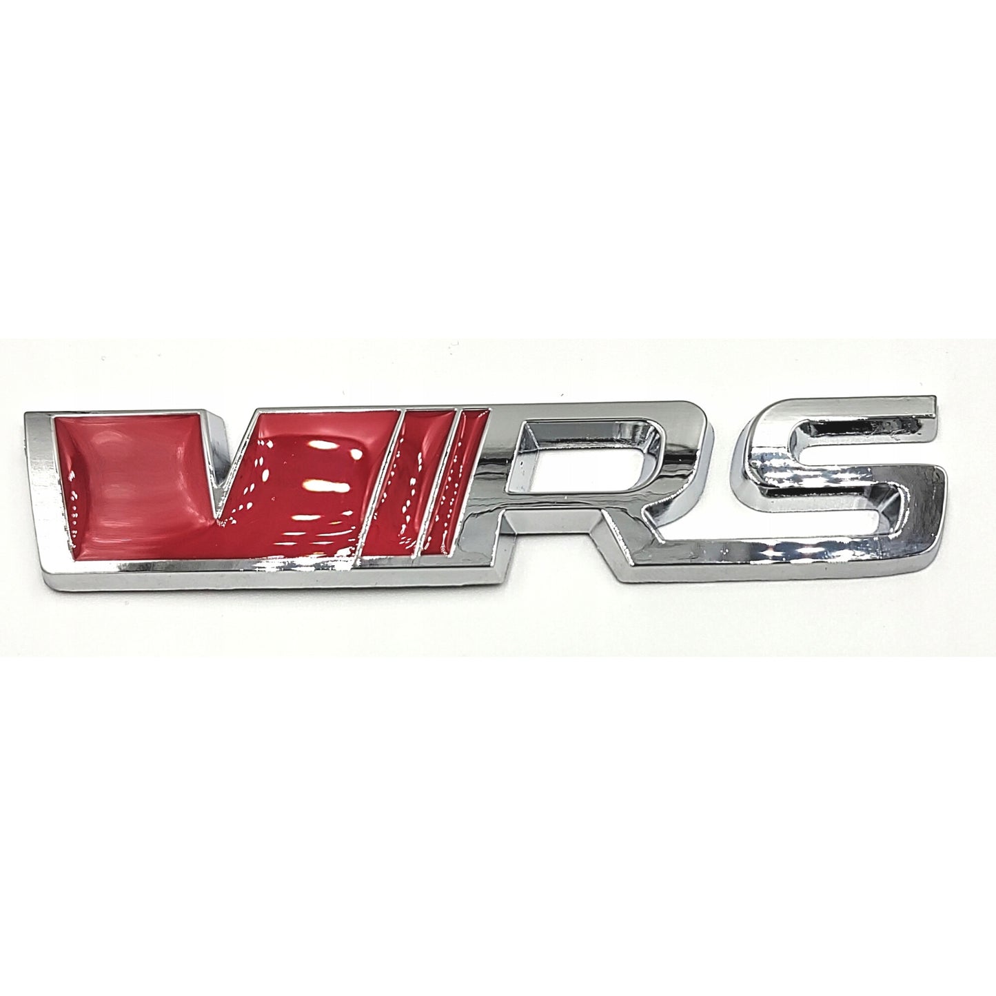 Emblema Skoda VRS, montaj pe capota sau portbagaj, rosu/argintiu