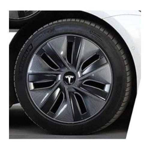 Set 4 capace TESLA, 57mm, Negru-Argintiu, pentru jante aliaj