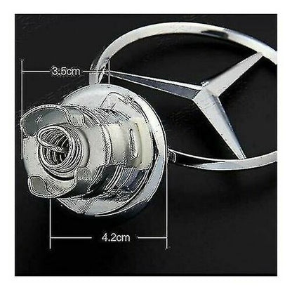 Emblema logo Mercedes-Benz pentru capota, 44mm, argintiu