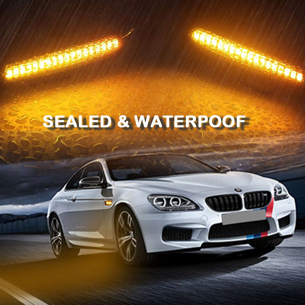 Set 2 lampi semnalizare secventiala, LED, Compatibil cu BMW E46 E36 E90 E91 E60 E61 E87 E88 E92 E93 X1 E84 X3 E83 X5 E53 E81, Negru
