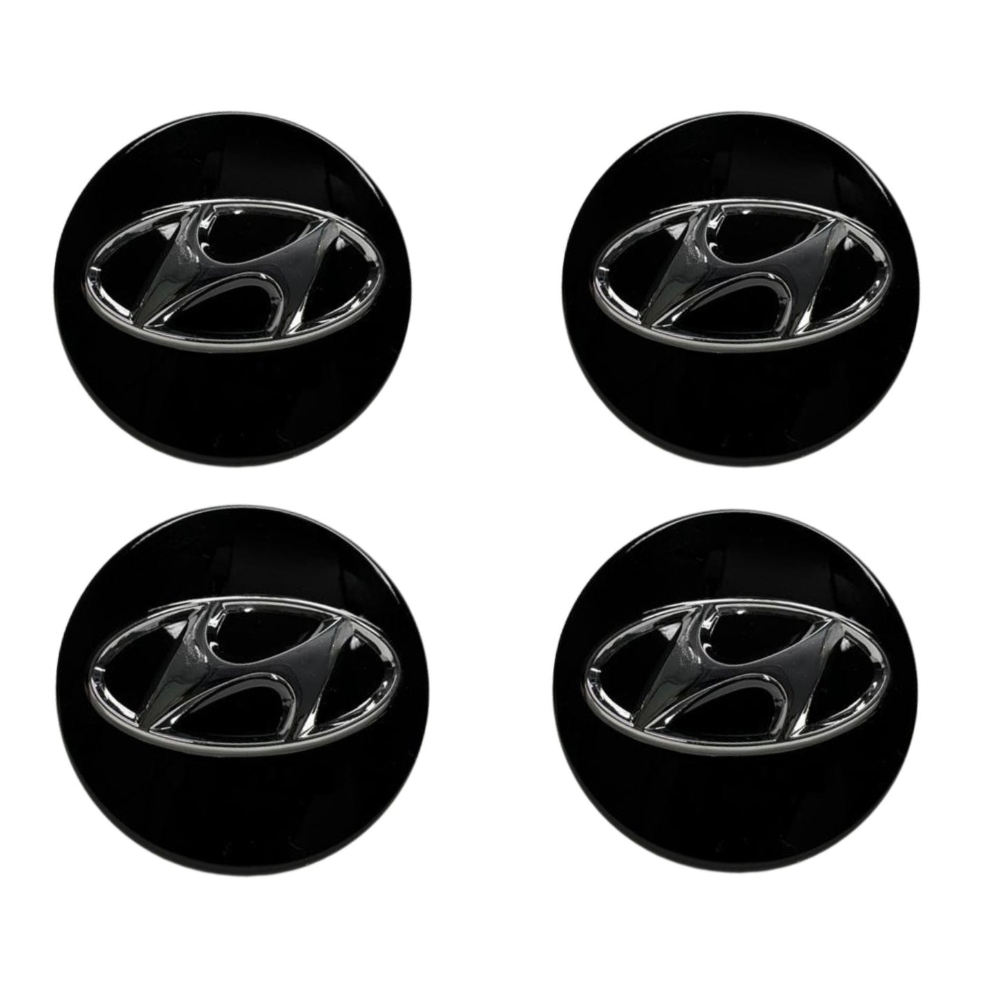 Set 4 capace jante Hyundai, culoare negru, 60mm