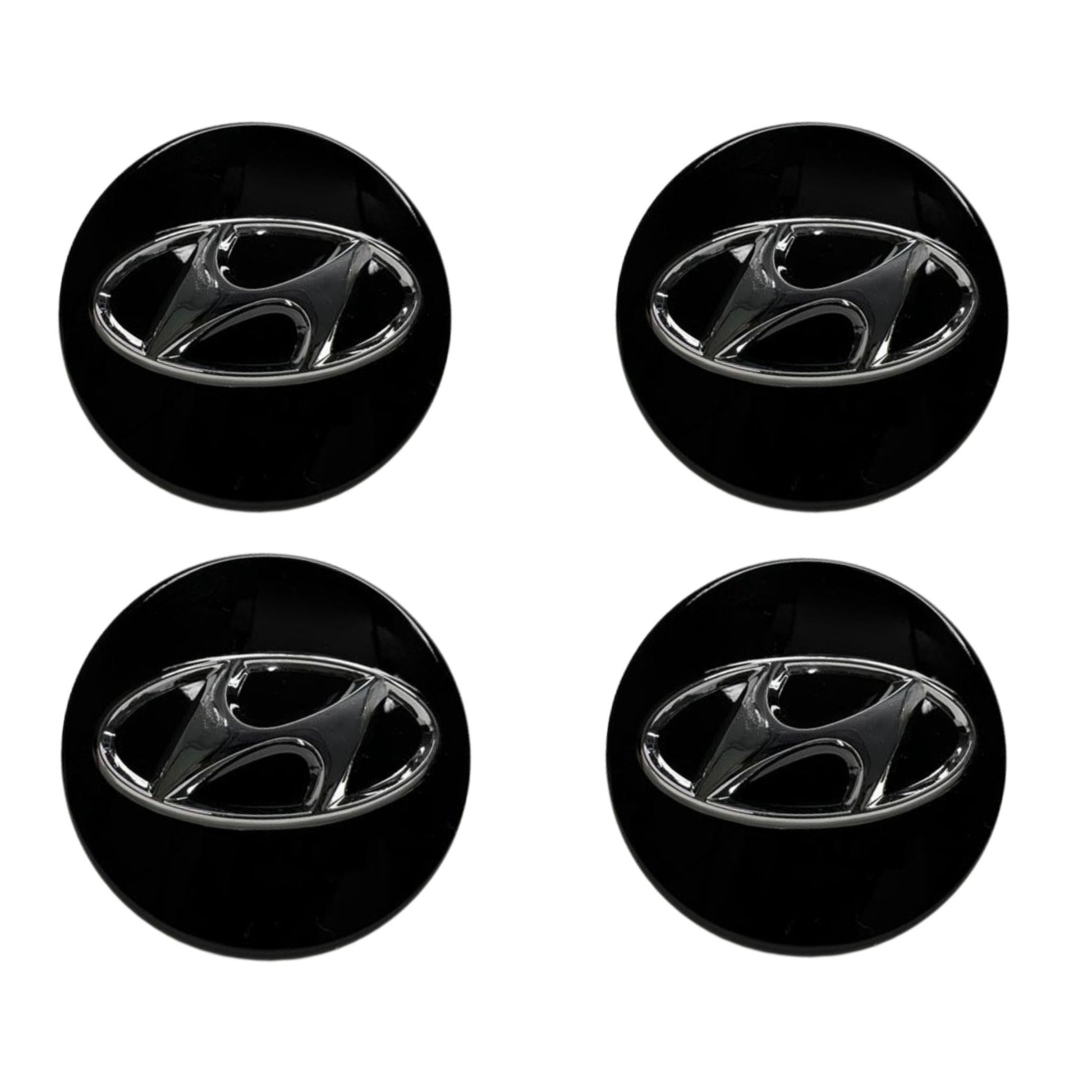 Set 4 capace jante Hyundai, culoare negru, 60mm
