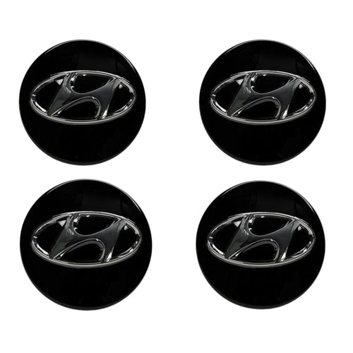 Set 4 capace jante Hyundai, culoare negru, 60mm
