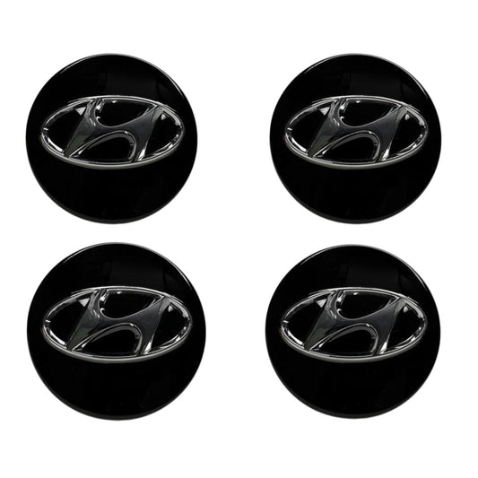 Set 4 capace jante Hyundai, culoare negru, 60mm