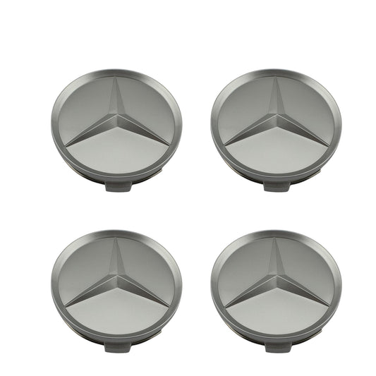 Set 4 Capace Jante Mercedes tip AMG, argintiu, Diametru 75mm