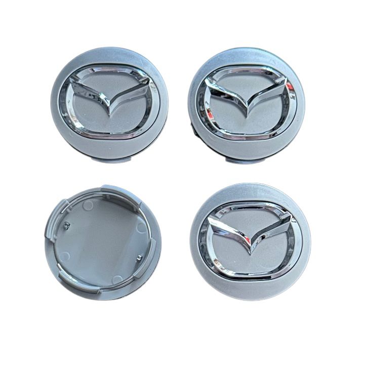 Set 4 Capace Roti Mazda 56mm Pentru Jante Aliaj, Argintiu