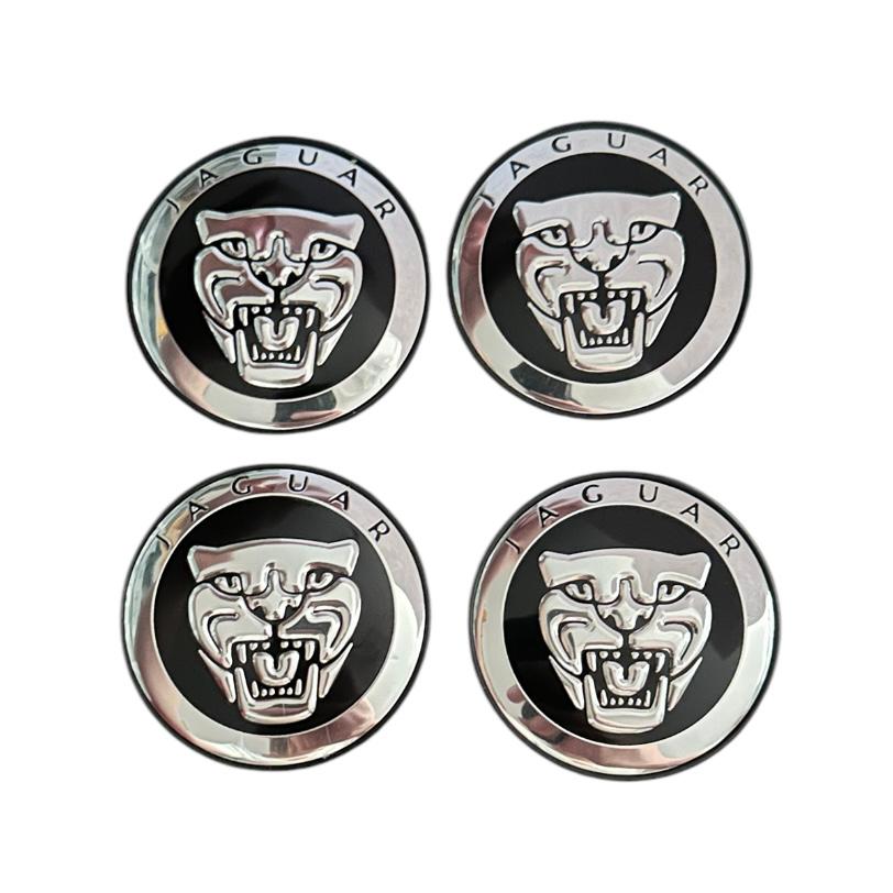 Set 4 capace jante Jaguar negre exterior: 58mm, interior: 50mm