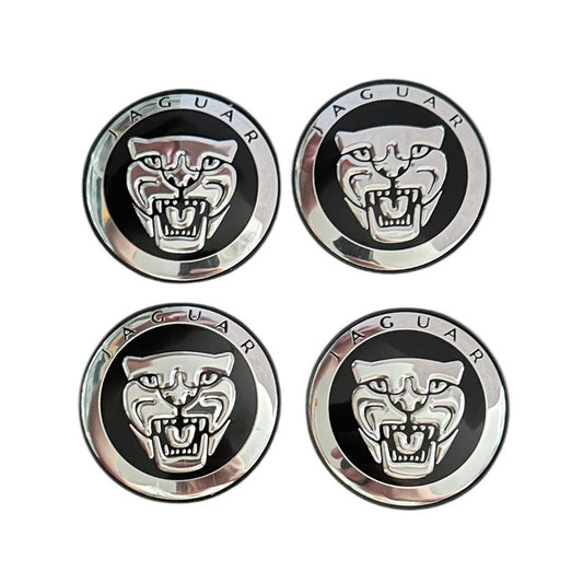 Set 4 capace jante Jaguar negre exterior: 58mm, interior: 50mm